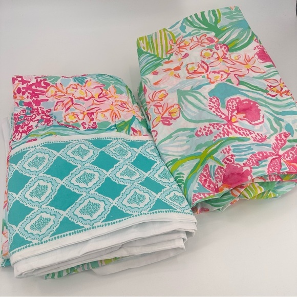 Lilly Pulitzer Other - Lilly Pulitzer Pink and Green Floral Duvet Cover